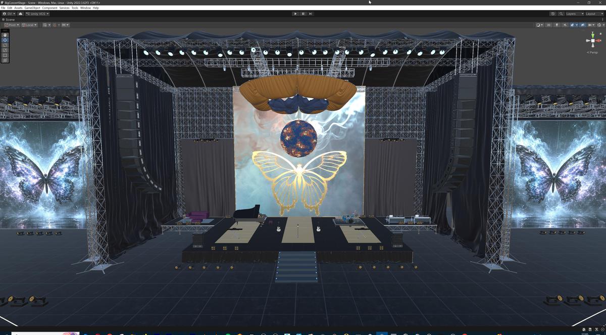 Big Butterfly Concert Arena Stage Venue Modular 3D Model