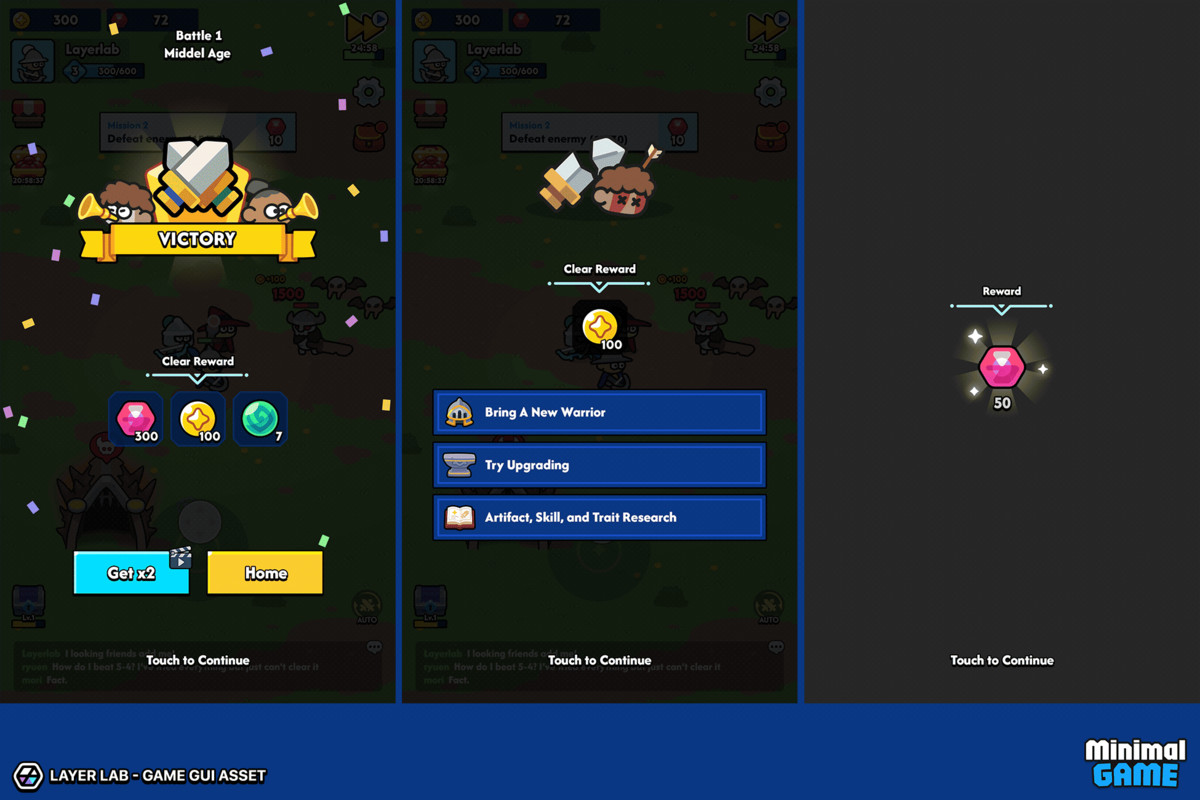 GUI Pro - Minimal Game Blue(+PSD)