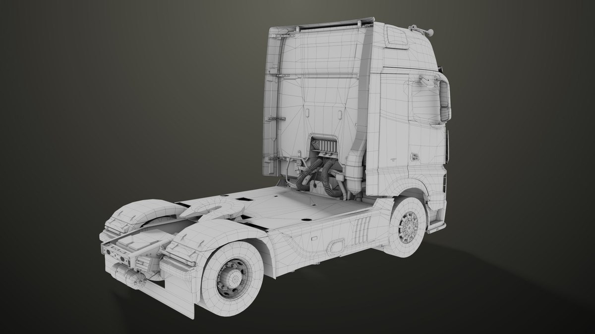 Heavy Truck Chassis 03 With Interior URP HDRP Textures