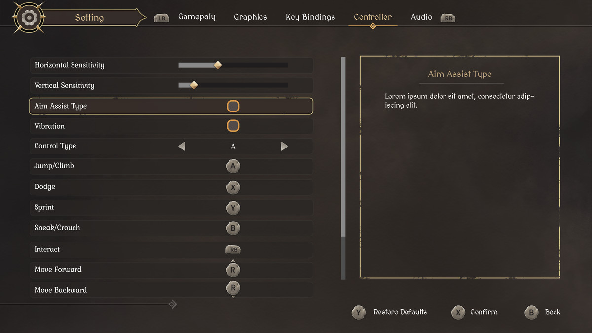 Fantasy RPG GUI
