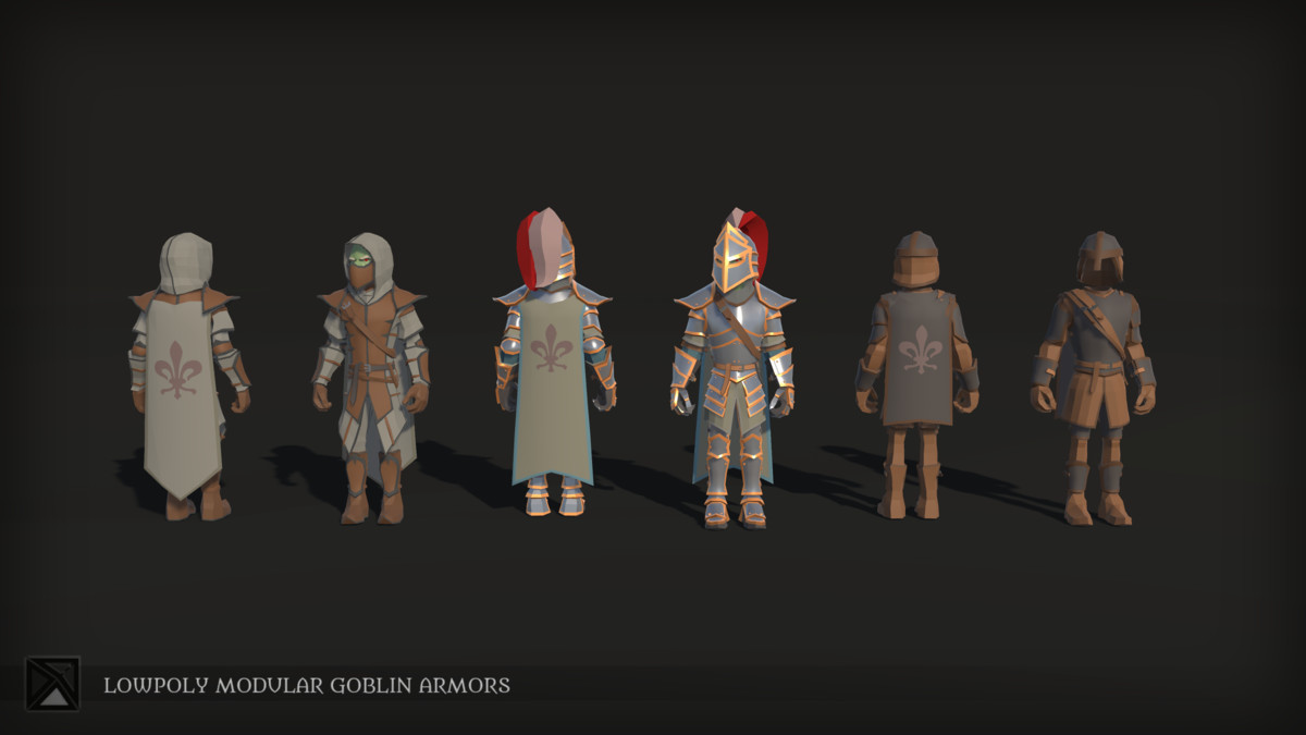 Low Poly Goblins Modular Armors Bundle - LOWPOLY MEDIEVAL FANTASY SERIES