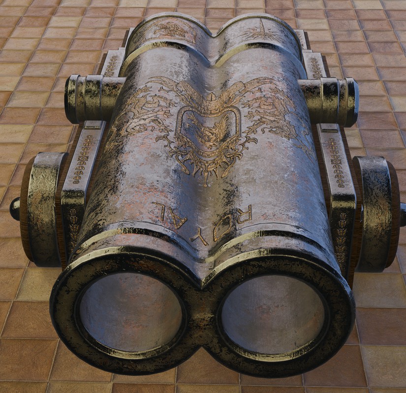 Thunderstrike Double Barrel Ornate Historical Cannon