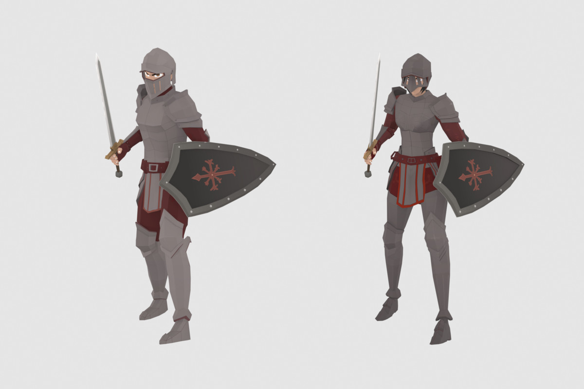 Stylized Knight Warriors Pack - Animated Characters (Male & Female)