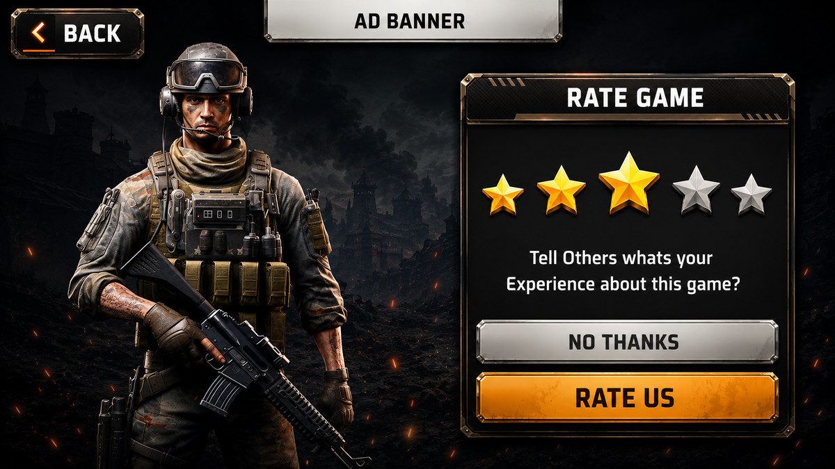 FPS Shooter Game UI Kit Complete Military HUD, Main Menu, Store, Mobile GUI