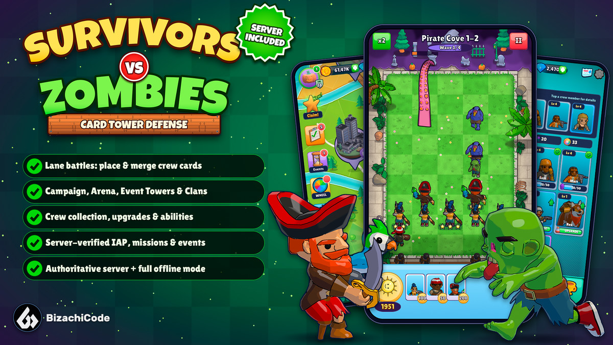 Survivors vs Zombies – Card Tower Defense