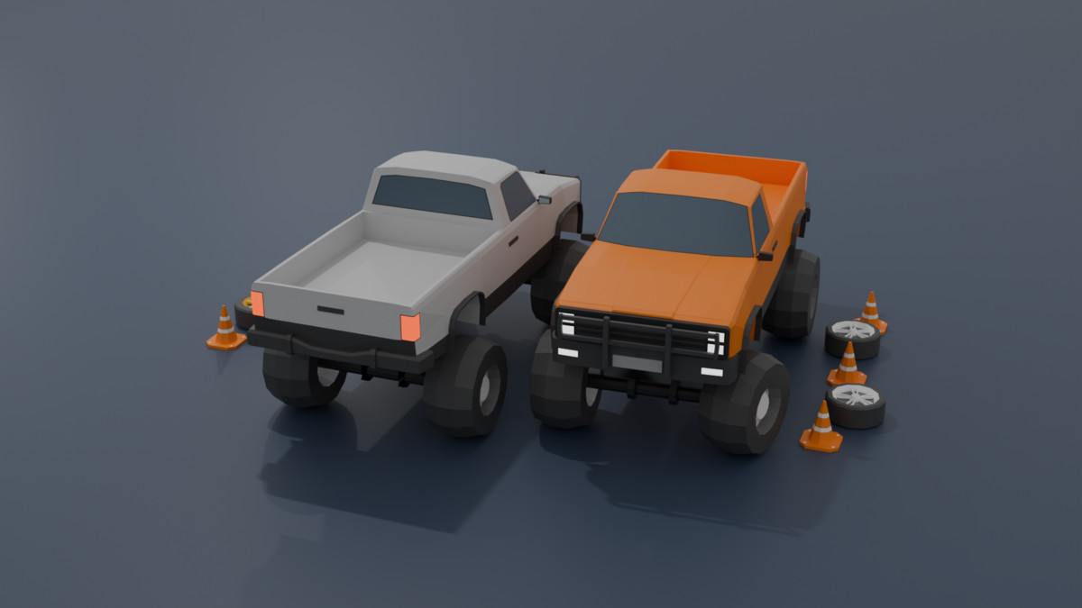 Mobile Optimize-Low Poly Vehicles