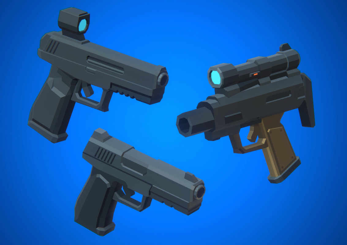 Sci-Fi Low Poly Guns Pack - Sector Delta | Cosmic Retro