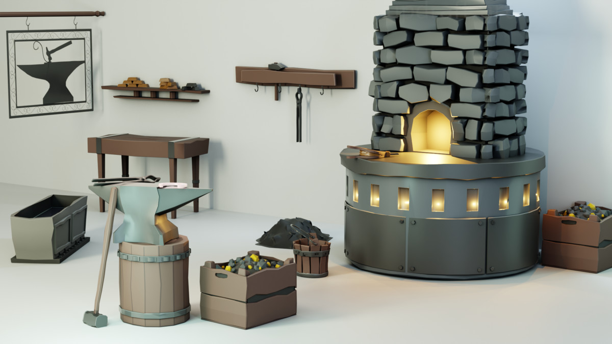 Stylized Stylized Blacksmith Props Pack