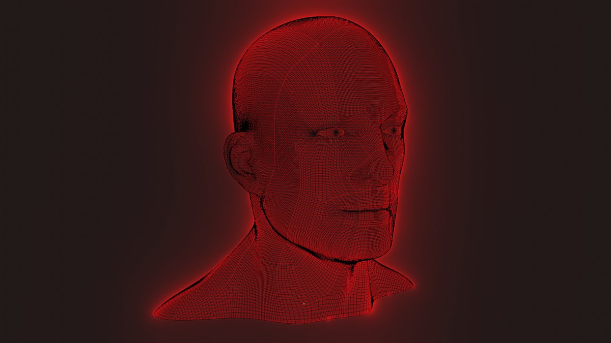 Sci-Fi Red Hologram Male Female Heads 3D Model Pack - Animated, Blend Shapes