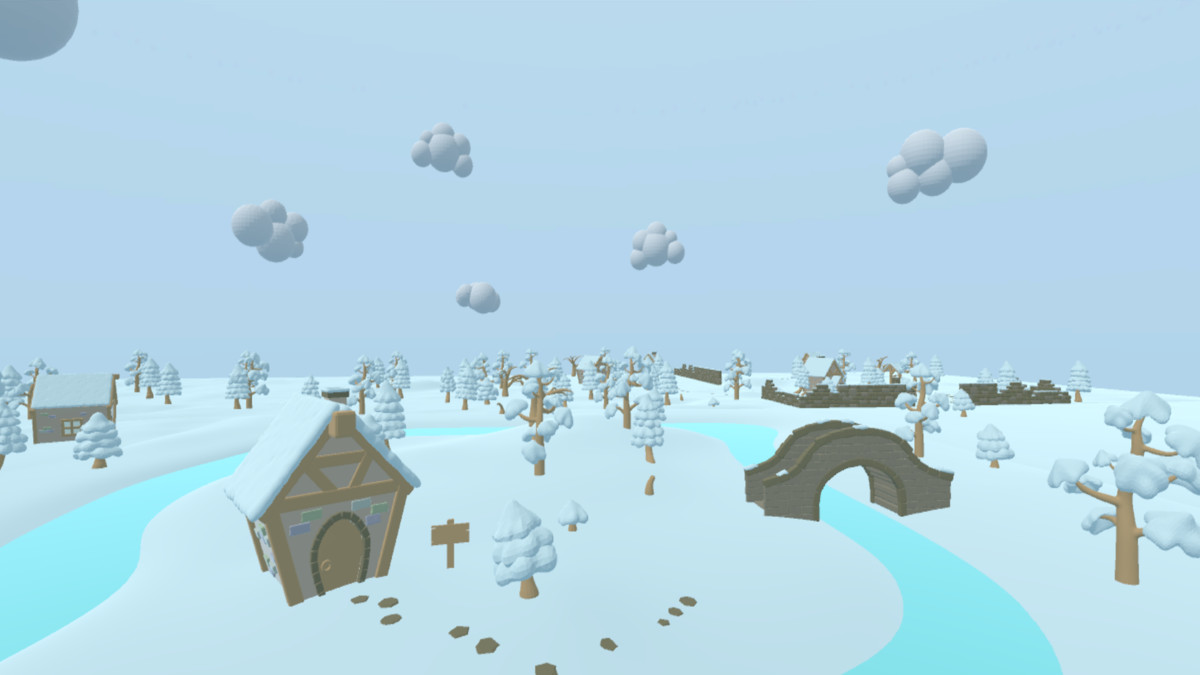 Cozy Snowy Environment - Low Poly