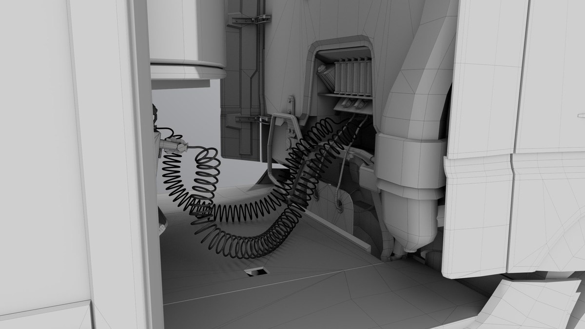 Heavy Truck 03 Refrigerator Trailer Interior URP HDRP Textures