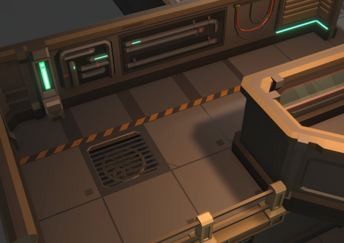 Low Poly Sci-Fi Modular Base / Cosmic Retro