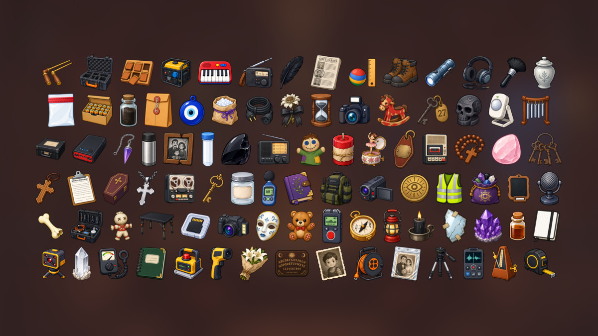 Paranormal Investigation Ghost Hunting Occult Evidence Icons Pack