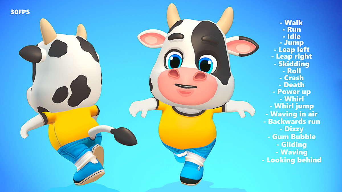 Cow Bull Oxen Animated