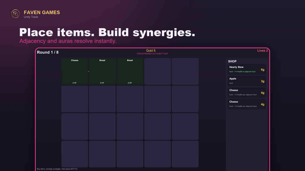 Item-Synergy Auto-Battler Framework
