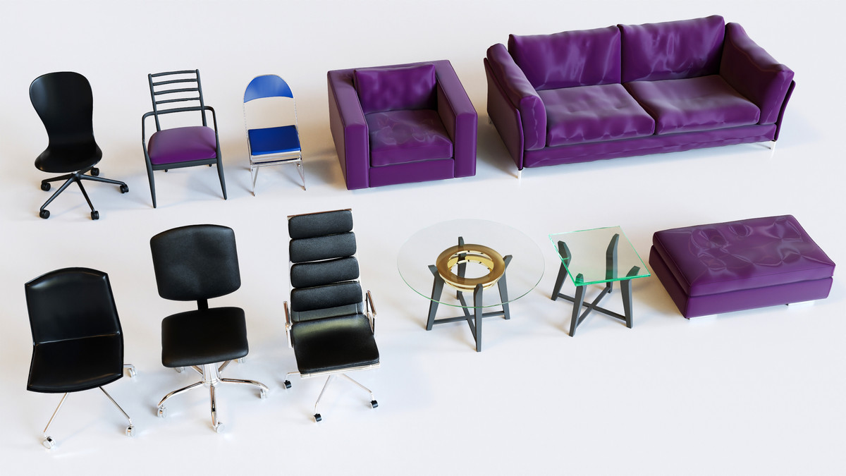 News Studio 3D Props Set - Broadcast Desks, Studio Lights, Furniture for VR