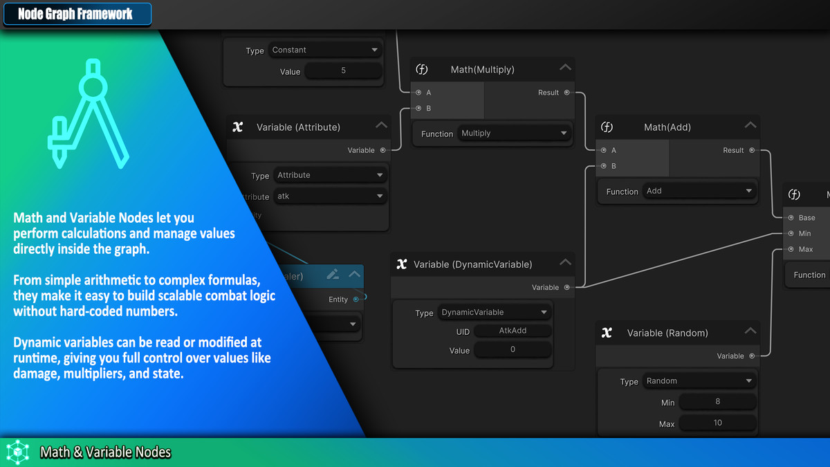 Master Combat Core – Visual Node Graph Framework