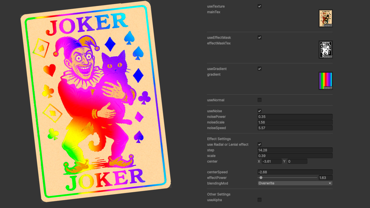Prismatic Card Shader