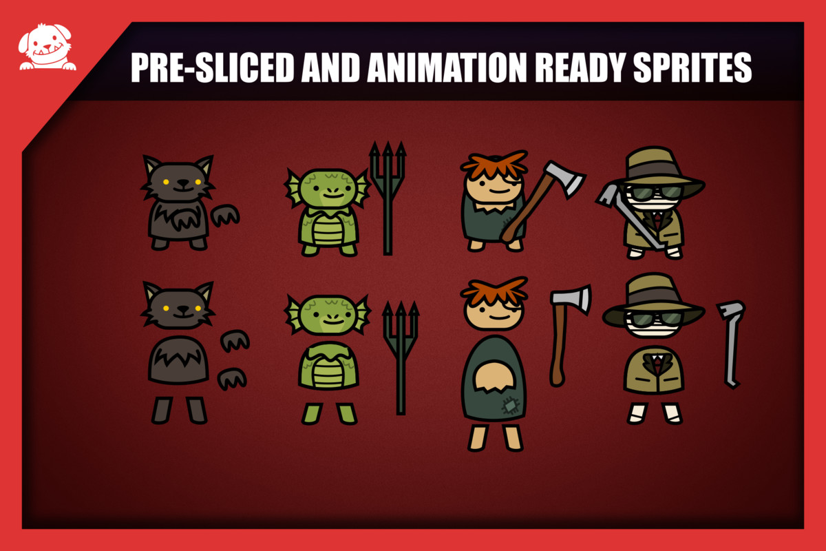 Simple 2D Cute Horror Characters Pack 2