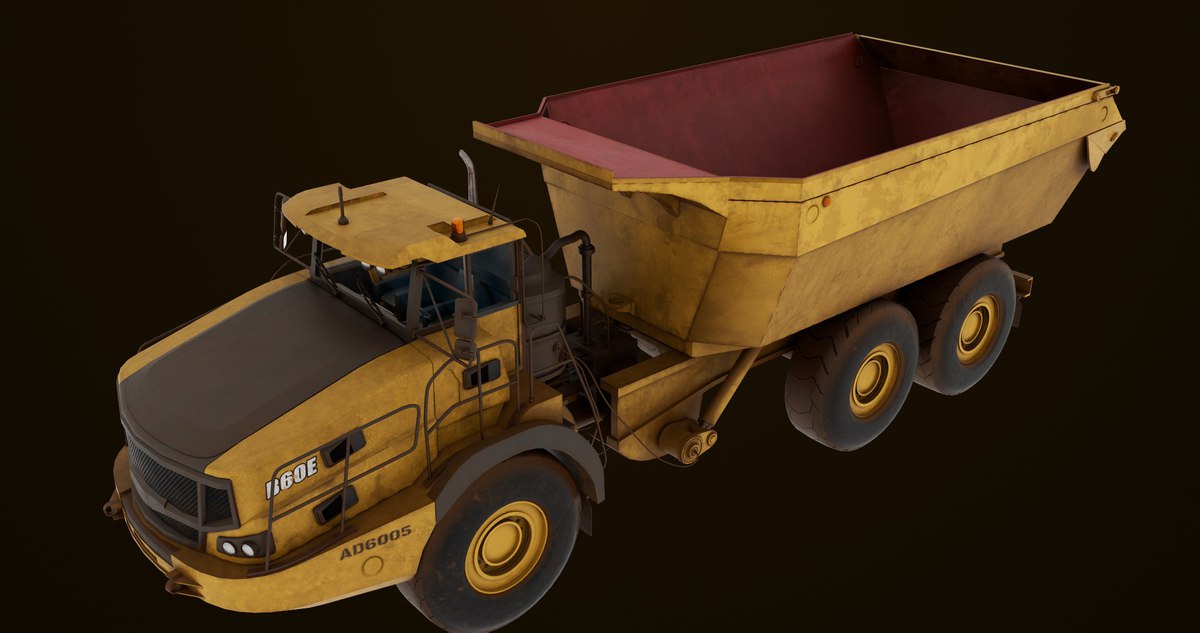 Articulated Dirty Mining Truck 03 URP HDRP Textures