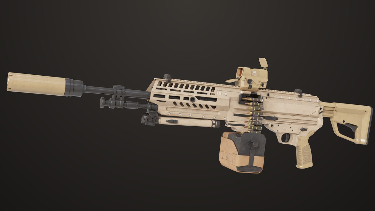 Machine Gun 14 Brown URP HDRP Textures