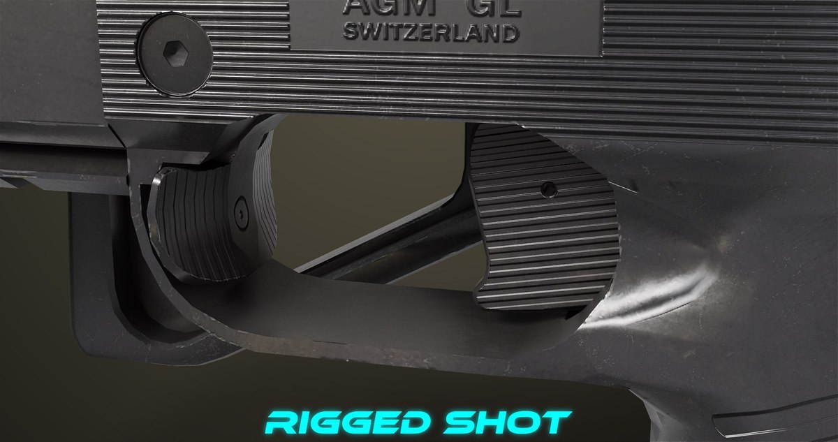 6 Grenade Launcher Black URP HDRP Textures