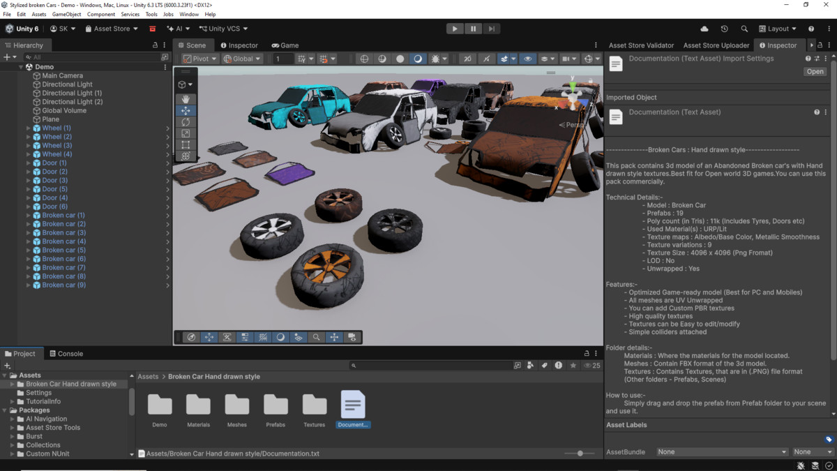 Broken Cars 3D : Hand drawn style
