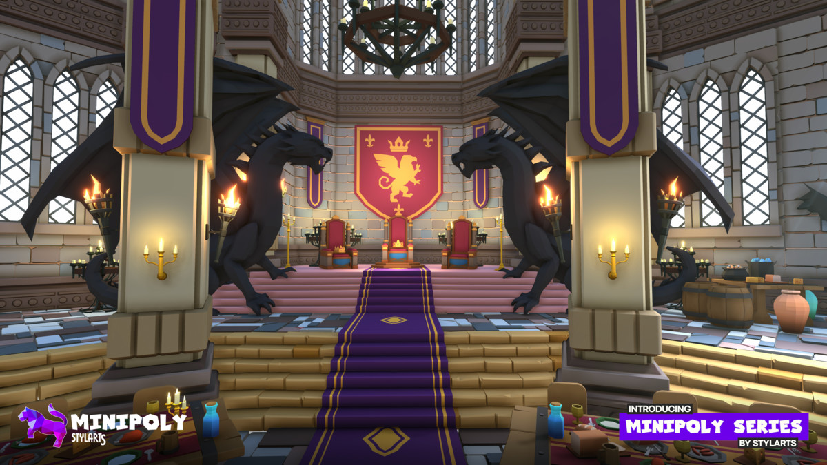 Minipoly Series - Fantasy Kingdom Interior ( Stylized Lowpoly Environment )