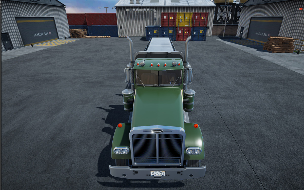 Semi truck flatbed trailer