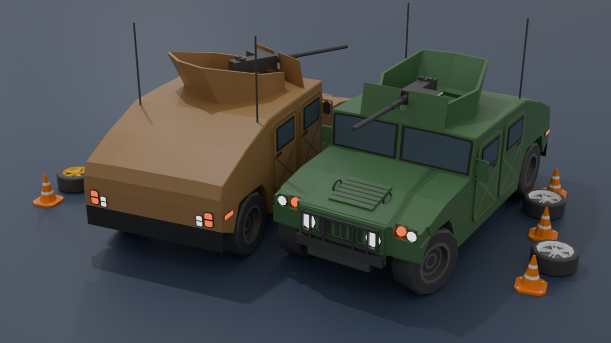 Mobile Optimize-Low Poly Vehicles