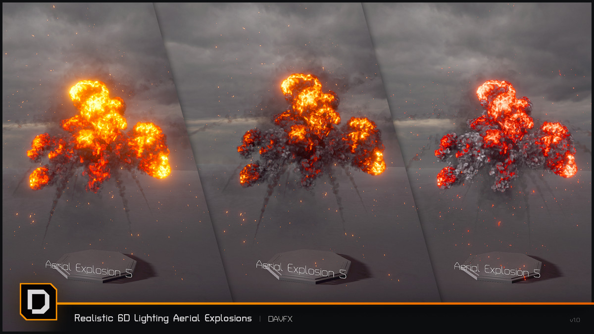 Realistic 6D Lighting Aerial Explosions Pack