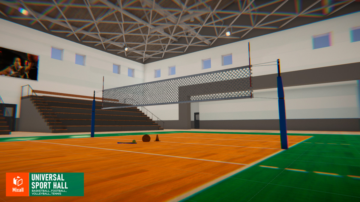 Universal sport hall - basketball, football, volleyball, tennis