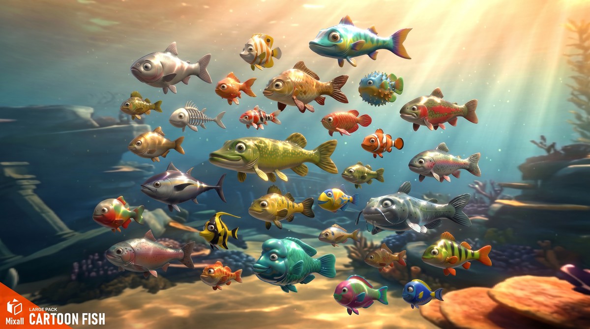 Cartoon fish - underwater pack