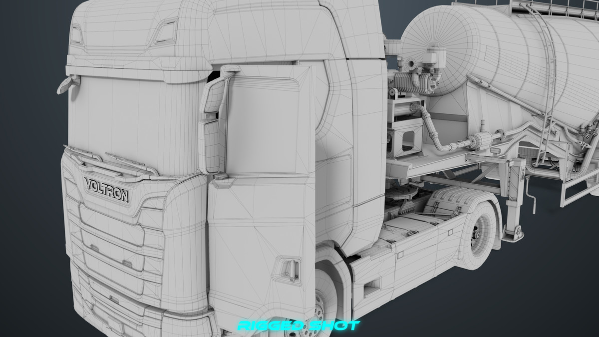 Chassis06 Cement Trailer 01 White URP HDRP Textures