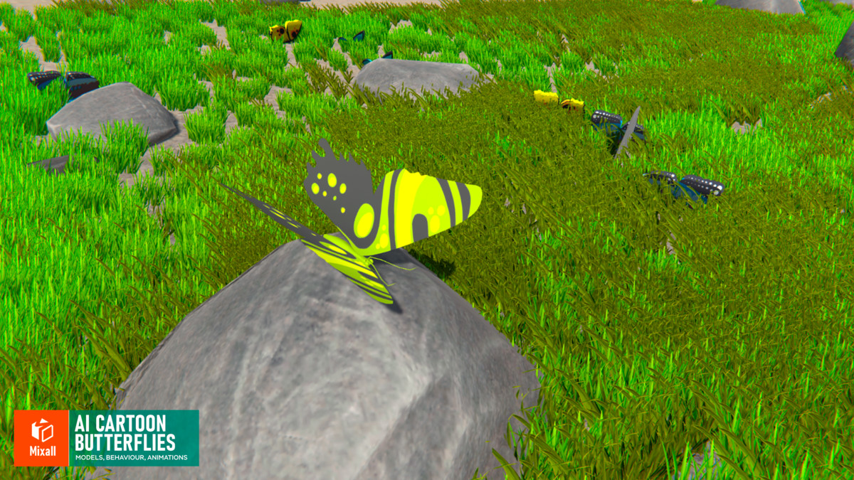 AI cartoon butterflies
