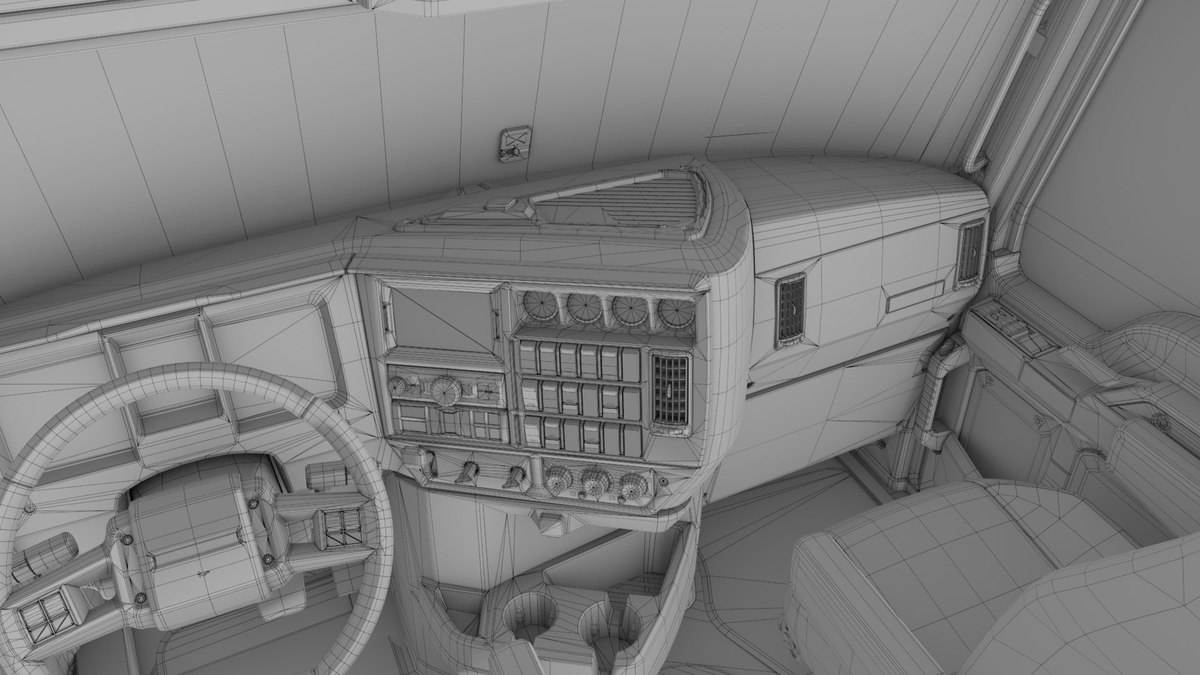 Heavy Truck Chassis 05 Grey Interior URP HDRP Textures