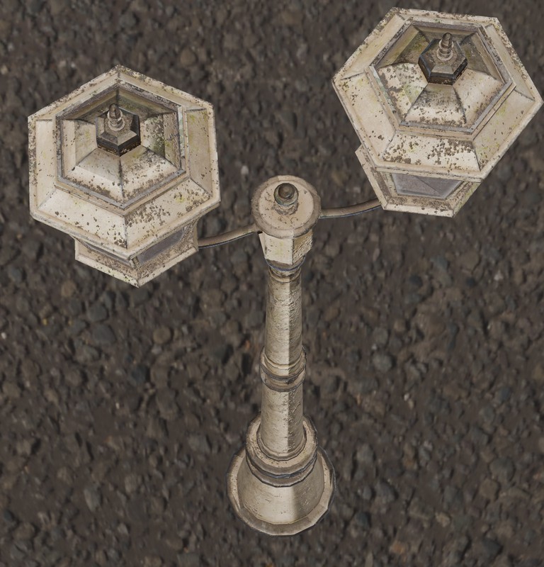 Ornate Double Street Lamp - 4 Texture Variants Pack