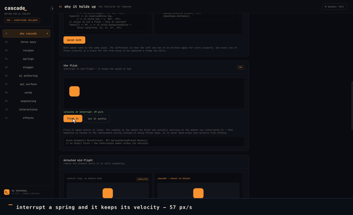 Cascade : UI Toolkit Animation, Tweens & Transitions