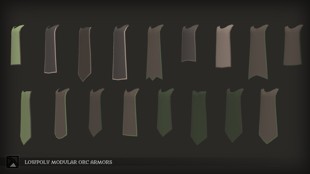 Low Poly Orc Modular Armors Bundle - LOWPOLY MEDIEVAL FANTASY SERIES