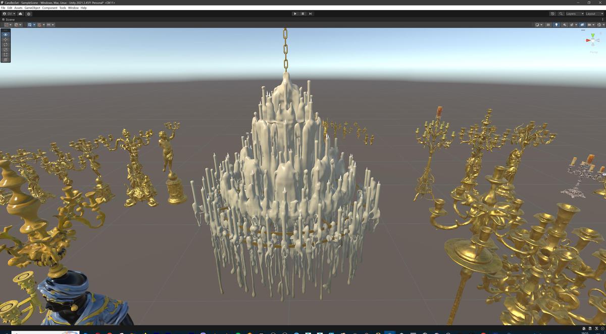 Ornate Candles, CandleHolders, and Wax Sculptures - 133 Models Set