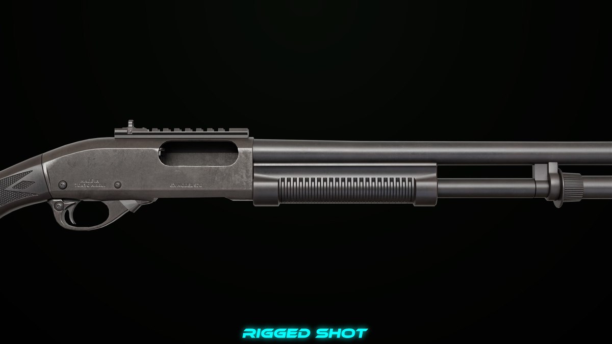 Long Shotgun 01 Wood and Black Single Mat URP HDRP Textures