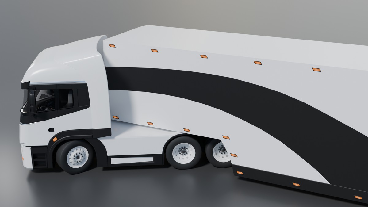 EV Semi Truck Vehicle Pack – Modular Trailer, With Interior & Openable Doors