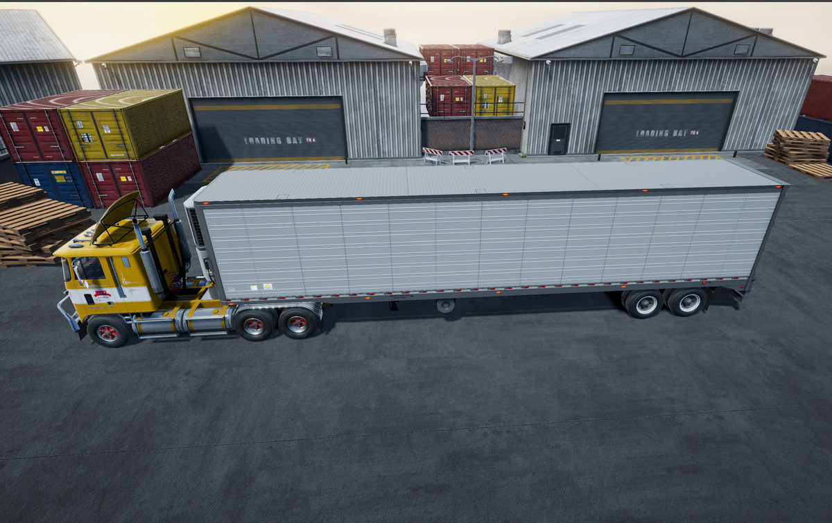 80s cabover with refrigerated trailer