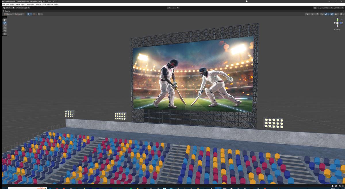 Modular Cricket Arena Stadium 3D Environment with Props