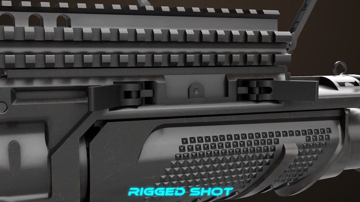 6 Grenade Launcher Black URP HDRP Textures