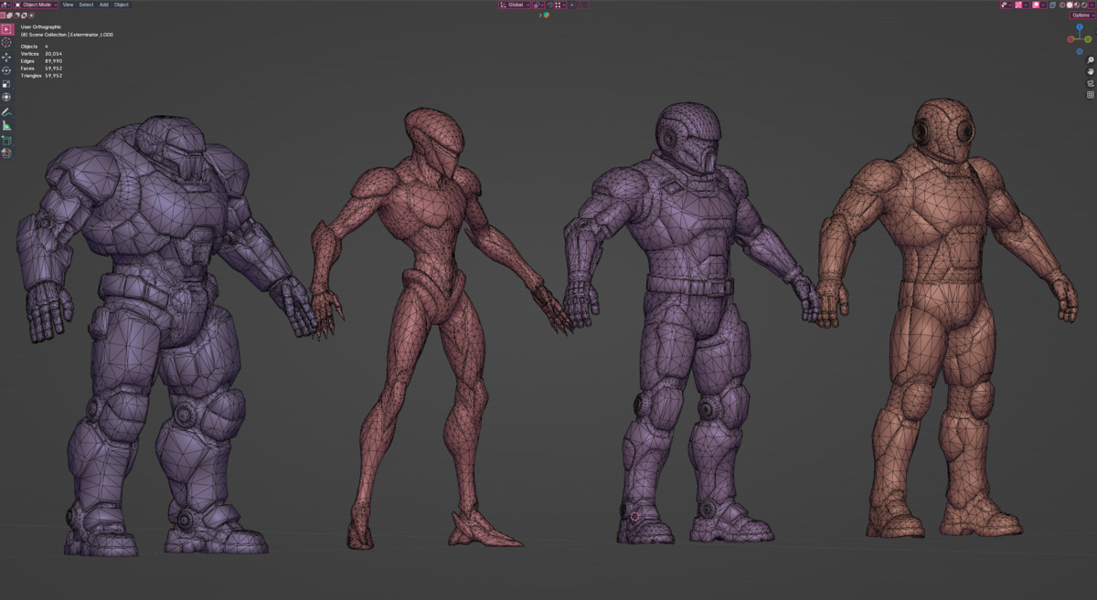 Sci-Fi Robot Character Pack | 4 Humanoid Units | Customizable