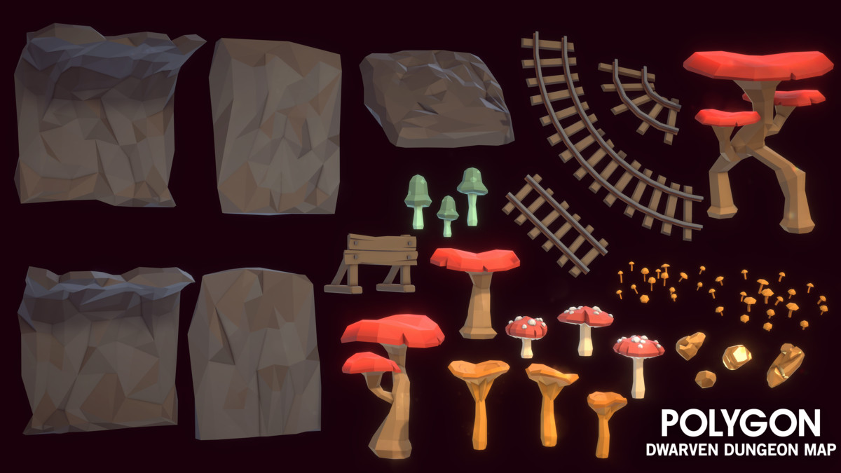 POLYGON - Dwarven Dungeon Map by Synty