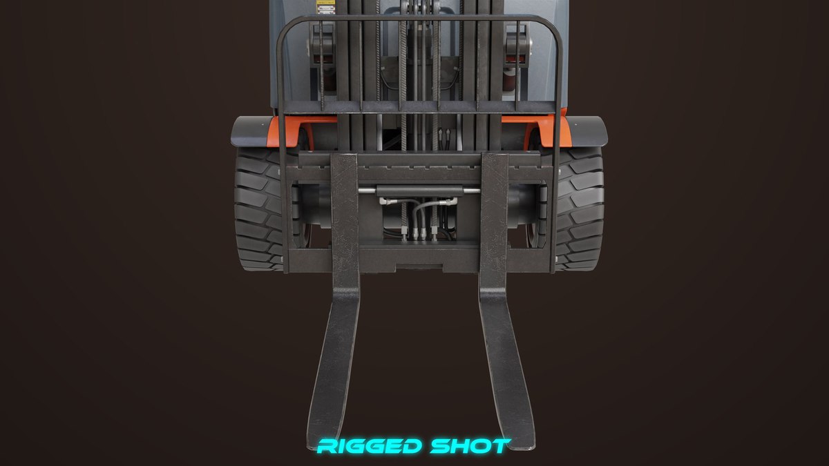 Forklift Truck 01 Orange URP HDRP Textures