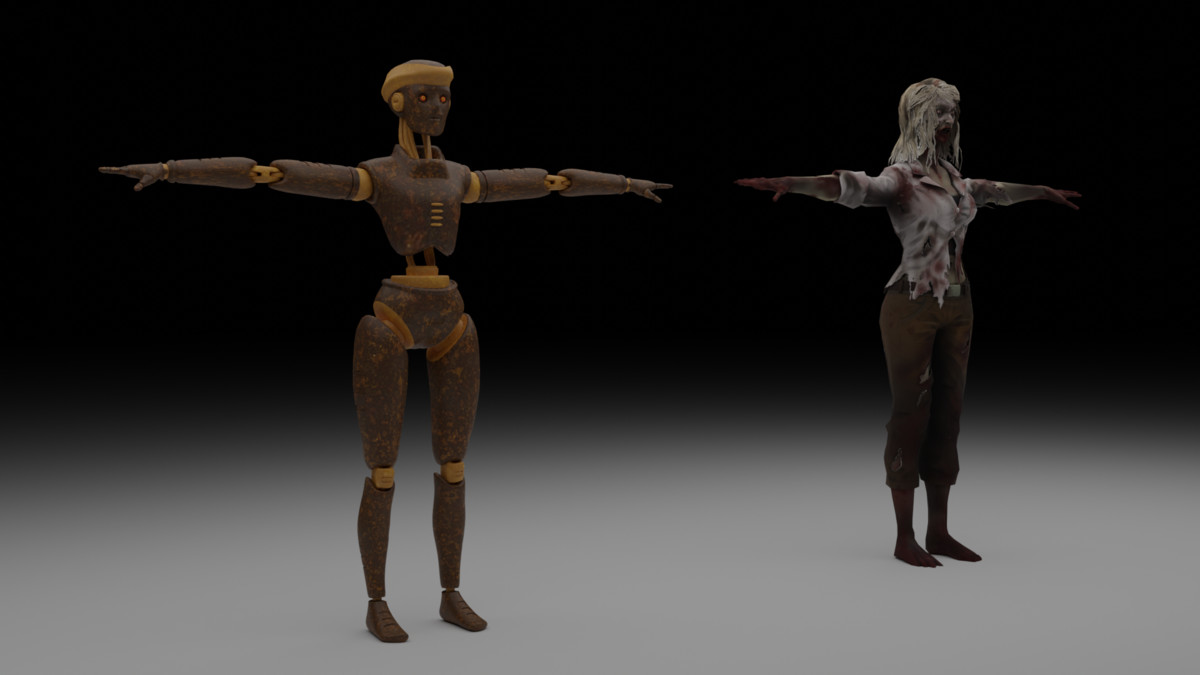 Robot & Zombie Character Pack – Stylized Sci-Fi Undead & Machines