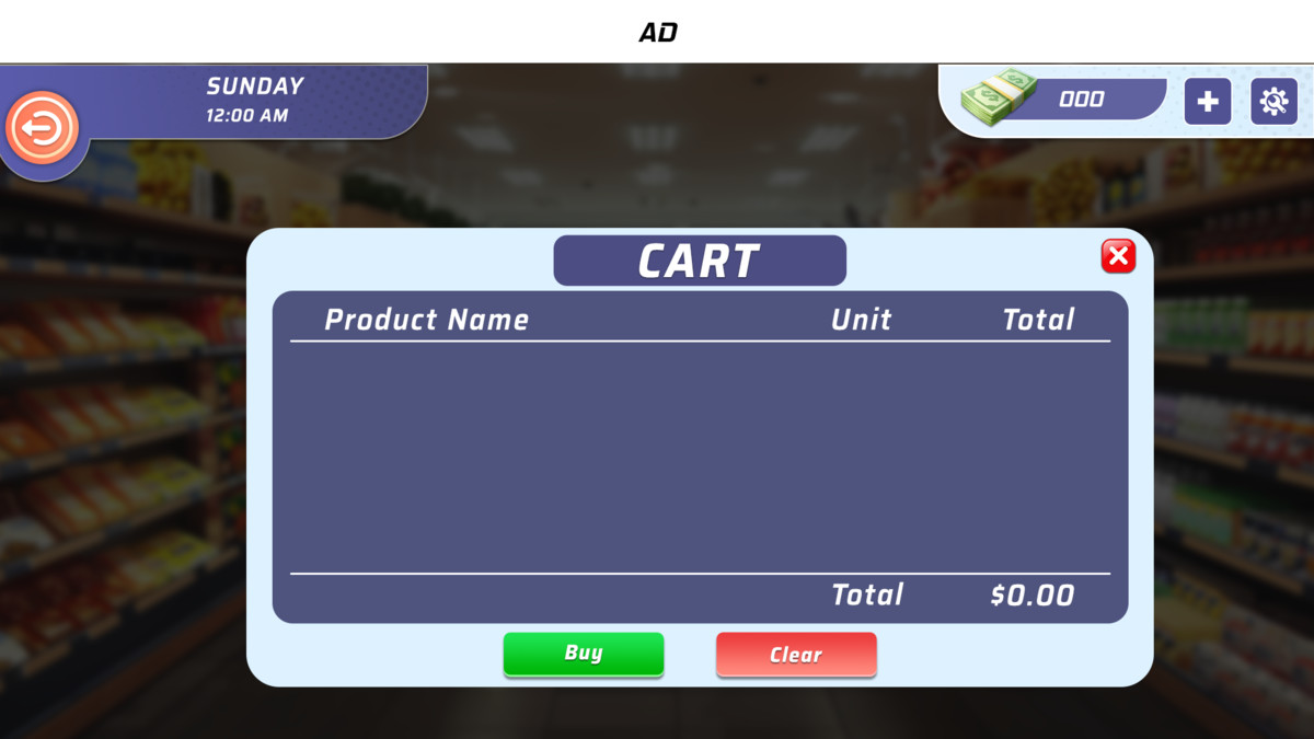 Supermarket & Mega Mall Simulator UI Kit – Complete Shop, POS & Inventory System